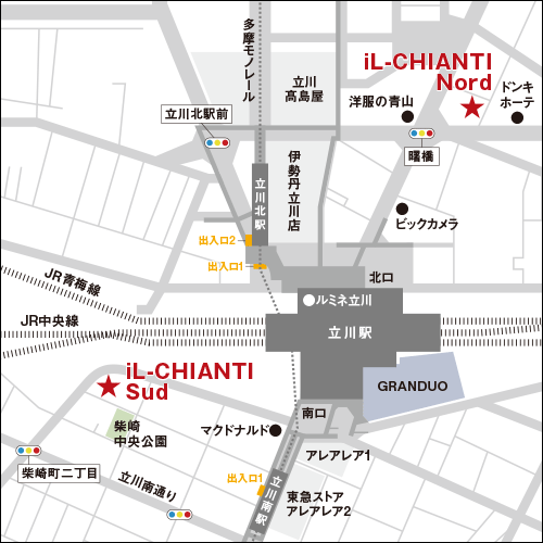 イルキャンティノード 立川北店 地図